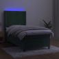 Preview: Boxspringbett mit Matratze & LED Dunkelgrün 90x190 cm Samt