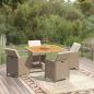 Preview: ARDEBO.de - 5-tlg. Garten-Essgruppe mit Kissen Poly Rattan Beige