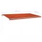 Preview: Markise Manuell Einziehbar mit LED 600x350 cm Orange Braun