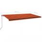 Preview: Markise Automatisch Einziehbar 600x350 cm Orange und Braun