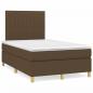 Preview: ARDEBO.de - Boxspringbett mit Matratze & LED Dunkelbraun 120x190 cm Stoff