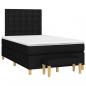 Preview: ARDEBO.de - Boxspringbett mit Matratze Schwarz 120x190 cm Stoff