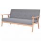 Preview: ARDEBO.de - 3-Sitzer-Sofa Stoff Hellgrau