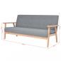 Preview: 3-Sitzer-Sofa Stoff Hellgrau