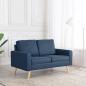 Preview: ARDEBO.de - 2-Sitzer-Sofa Blau Stoff