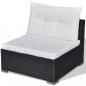 Preview: 6-tlg. Garten-Lounge-Set mit Auflagen Poly Rattan Schwarz