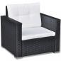 Preview: 6-tlg. Garten-Lounge-Set mit Auflagen Poly Rattan Schwarz