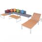 Preview: ARDEBO.de - 5-tlg. Garten-Lounge-Set mit Auflagen Aluminium und WPC