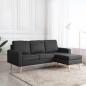 Preview: ARDEBO.de - 3-Sitzer-Sofa mit Hocker Dunkelgrau Stoff 