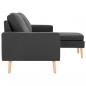 Preview: 3-Sitzer-Sofa mit Hocker Dunkelgrau Stoff 