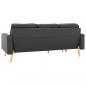 Preview: 3-Sitzer-Sofa mit Hocker Dunkelgrau Stoff 