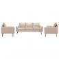 Preview: ARDEBO.de - 3-tlg. Sofagarnitur Stoff Creme