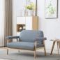 Preview: ARDEBO.de - 2-Sitzer-Sofa Stoff Hellgrau