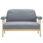 Preview: 2-Sitzer-Sofa Stoff Hellgrau