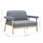 Preview: 2-Sitzer-Sofa Stoff Hellgrau