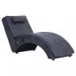 Preview: Massage Chaiselongue mit Kissen Grau Wildleder-Optik