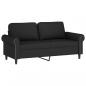 Preview: 2-Sitzer-Sofa mit Zierkissen Schwarz 140 cm Samt