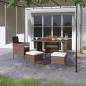 Preview: ARDEBO.de - 4-tlg. Gartenstuhl und Hocker Set Poly Rattan Braun