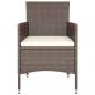 Preview: 4-tlg. Gartenstuhl und Hocker Set Poly Rattan Braun