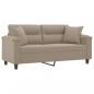 Preview: 2-Sitzer-Sofa mit Kissen Taupe 140 cm Mikrofasergewebe