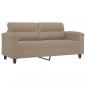 Preview: 2-Sitzer-Sofa mit Kissen Taupe 140 cm Mikrofasergewebe