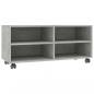 Preview: TV-Schrank mit Rollen Betongrau 90x35x35 cm Holzwerkstoff