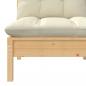 Preview: 3-tlg. Garten-Lounge-Set mit Kissen in Creme Massivholz Kiefer