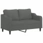 Preview: 2-Sitzer-Sofa Dunkelgrau 140 cm Stoff