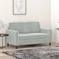 Preview: ARDEBO.de - 2-Sitzer-Sofa Hellgrau 120 cm Samt