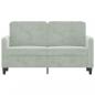 Preview: 2-Sitzer-Sofa Hellgrau 120 cm Samt