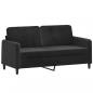 Preview: ARDEBO.de - 2-Sitzer-Sofa Schwarz 140 cm Samt