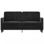 Preview: 2-Sitzer-Sofa Schwarz 140 cm Samt