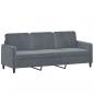 Preview: ARDEBO.de - 3-Sitzer-Sofa Dunkelgrau 180 cm Samt