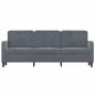 Preview: 3-Sitzer-Sofa Dunkelgrau 180 cm Samt