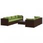 Preview: ARDEBO.de - 8-tlg. Garten-Lounge-Set mit Kissen Poly Rattan Braun