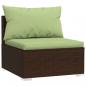 Preview: 11-tlg. Garten-Lounge-Set mit Kissen Poly Rattan Braun