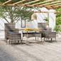 Preview: ARDEBO.de - 5-tlg. Garten-Essgruppe Poly Rattan & Massivholz Akazie Grau