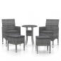 Preview: ARDEBO.de - 5-tlg. Garten-Lounge-Set Poly Rattan Grau