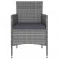 Preview: 5-tlg. Garten-Lounge-Set Poly Rattan Grau