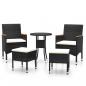 Preview: ARDEBO.de - 5-tlg. Garten-Lounge-Set Poly Rattan Schwarz