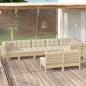 Preview: ARDEBO.de - 8-tlg. Garten-Lounge-Set mit Creme Kissen Massivholz Kiefer