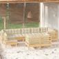 Preview: ARDEBO.de - 9-tlg. Garten-Lounge-Set mit Creme Kissen Massivholz Kiefer