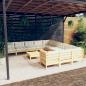 Preview: ARDEBO.de - 12-tlg. Garten-Lounge-Set mit Creme Kissen Kiefernholz