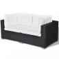 Preview: 5-tlg. Garten-Lounge-Set mit Kissen Poly Rattan Schwarz