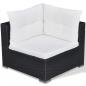 Preview: 5-tlg. Garten-Lounge-Set mit Kissen Poly Rattan Schwarz