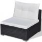 Preview: 5-tlg. Garten-Lounge-Set mit Kissen Poly Rattan Schwarz