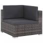 Preview: 6-tlg. Garten-Lounge-Set mit Kissen Poly Rattan Grau