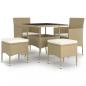 Preview: 5-tlg. Garten-Essgruppe Poly Rattan Beige