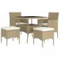 Preview: 5-tlg. Garten-Essgruppe Poly Rattan Beige