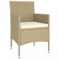 Preview: 5-tlg. Garten-Essgruppe Poly Rattan Beige